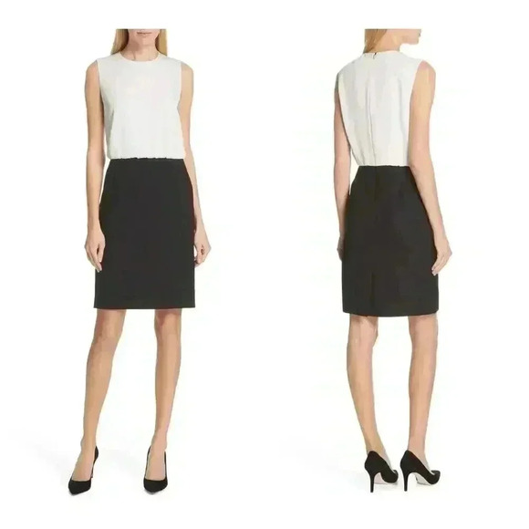 HUGO BOSS Domona Colorblock Sheath Dress Size 6 - Picture 1 of 13